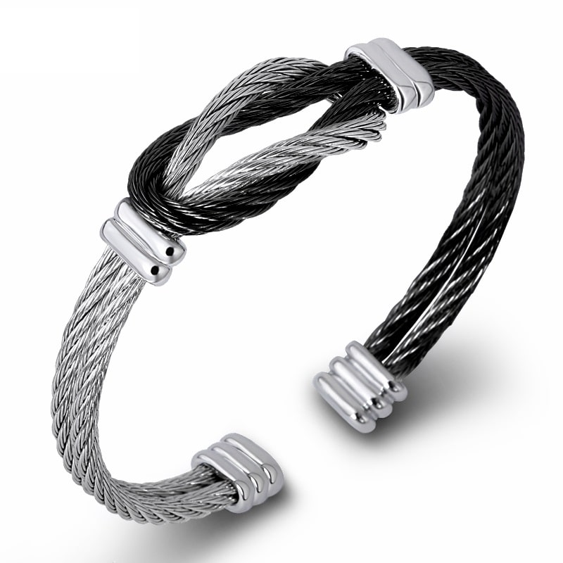 Lot De 2 Bracelets Tissés Main Noir Et Blanc - Bijoux élégants Coquillage - Pour Toutes Occasions
